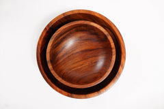 Wooden 2 Big Bowl Set