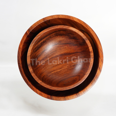 Wooden 2 Big Bowl Set