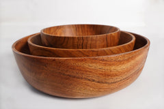 Wooden 3 Big Bowl Set