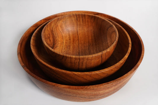 Wooden 3 Big Bowl Set