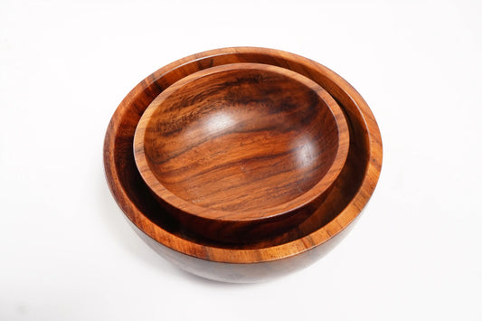Wooden 2 Big Bowl Set