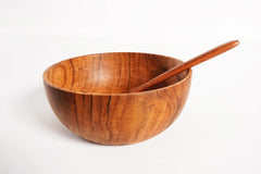 Wooden Bowl Spoon Set