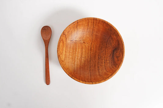 Wooden Bowl Spoon Set