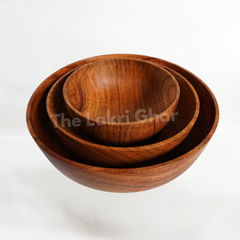 Wooden 3 Big Bowl Set