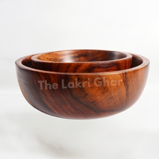 Wooden 2 Big Bowl Set