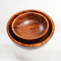 Wooden 2 Big Bowl Set