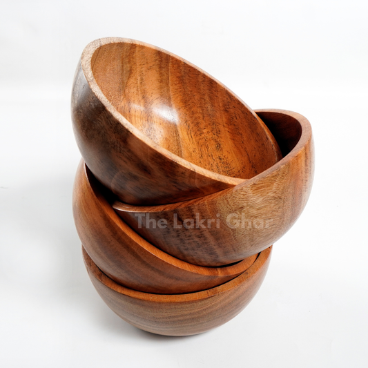 Wooden 4 Bowl Set