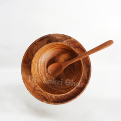 Wooden Bowl Plate Spoon Set